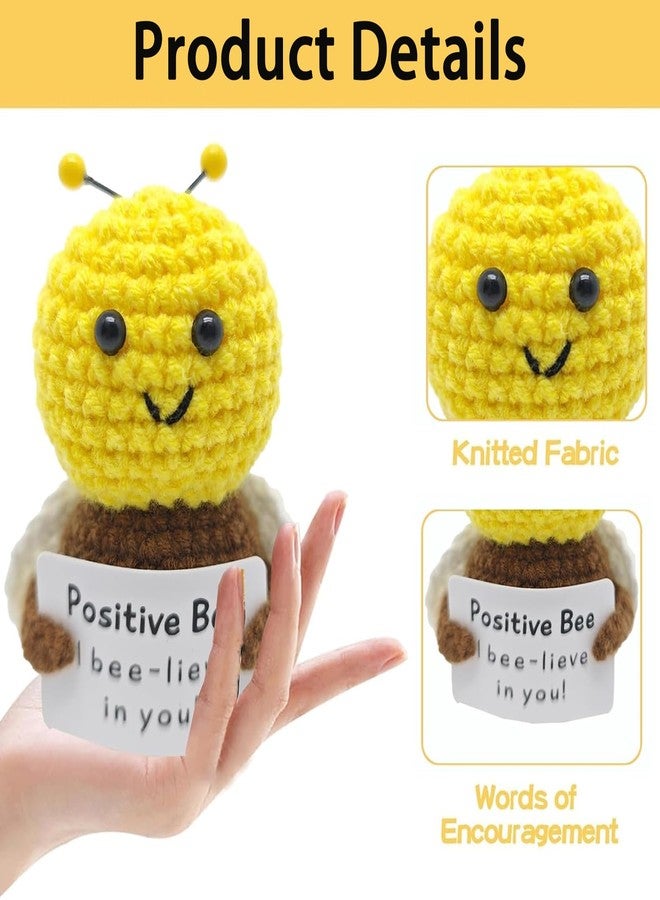 Aeenioy Crochet Toys, Handmade Crochet Bee Plush Decor, for Women Men, Aesthetic Home Decor, Office Desk Decors, Table Decoration Items - Image 3
